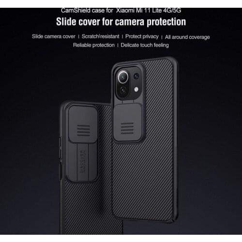 NILLKIN For Xiaomi Mi 11 Lite Case CamShield Case Slide Camera Protection Cover For Xiaomi Mi11 4G Mi11 Lite 5G Case