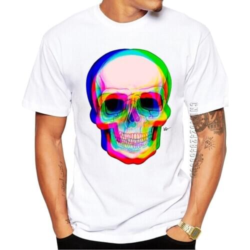Newest Fashion printed 3D Skull design summer men 100% Cotton T shirt brand clothing comfortable T-shirt mens clothing