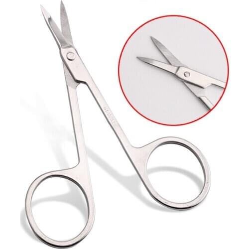 Stainless Steel Scissor Curved Sharp Edge Blades for Eyebrow Facial Hairs and False Eyelashes Eyebrow Scissor