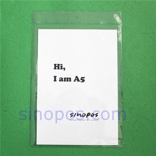 Clear Vinyl Pouches 162x220mm, A5 hang tag envelope PVC holder sign ticket sleeves plastic bag appliances pricecard label pocket