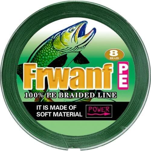 Frwanf x8 300M 347yards 8 Strands Braided Fishing Line Multifilament PE 130 150 200 250 300LBS 0.68mm 0.80mm 1.00mm ice fishing