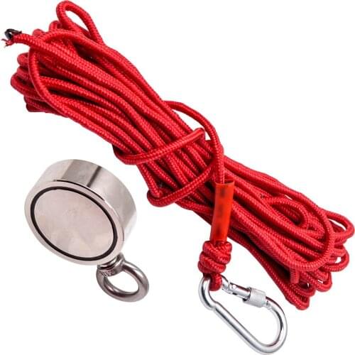 500kg 75mm Strong Fishing Magnet Double Side With Rope Neodymium + 10m Rope
