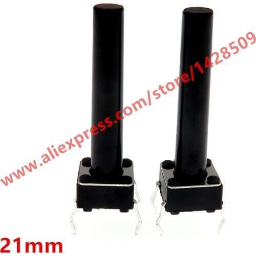 200pcs/lot Tactile Switch Push Button Tactile Pushbutton 4pin DIP 6*6*21mm for LCD Screen Monitor Tact Switches