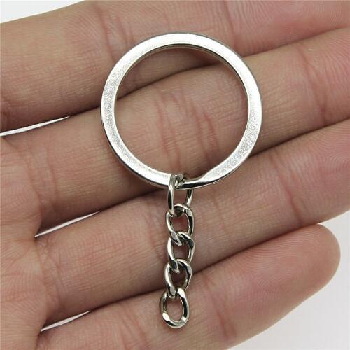 10pcs 2 Colors 28mm Key Ring Keychain Split Ring With Chain DIY Key Rings Key Chains Jewelry Findings & Components