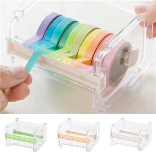 Japanese Stationery Masking Tape Cutter Washi Tape Storage Organizer Cutter Office Tape Dispenser Supplies