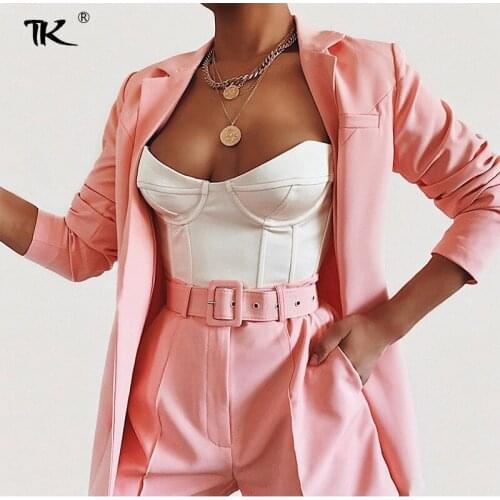 White Womens Blazer Set with Shorts Single Button Short Sets Navel High Waist Shorts 2021 Summer Autumn Office Ladies Suits