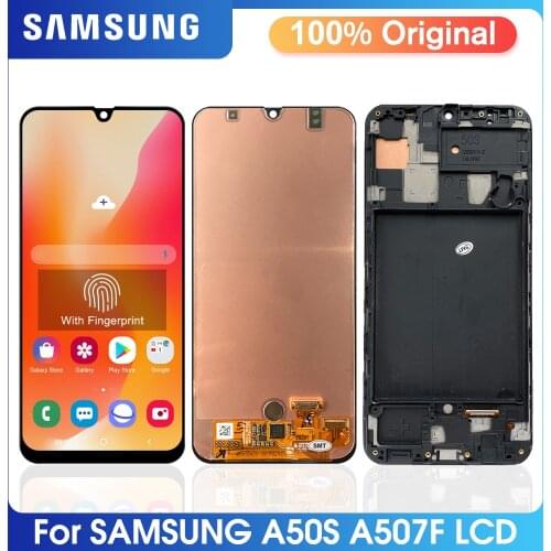 Super AMOLED Samsung Galaxy A50S Mobile Screen LCD 6.4" Touch Screen Digitizer With Frame For SM-A507F, SM-A507FN, SM-A5070