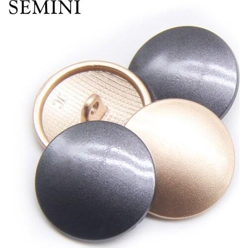 10pcs New Fashion Sewing Button Matt Gold Black Round Plane Metal Button Shirt Suit Overcoat Buttons DIY