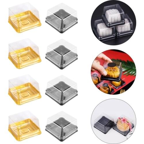 100pcs Plastic Moon Cake Boxes And Packaging Boxes Cupcake Boxes Pastry Boxes Bakery Boxes Egg-Yolk Puff Box Wedding Birthday