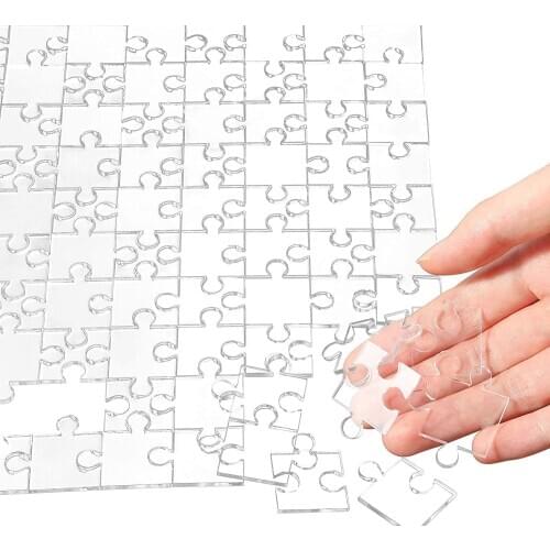 200Pcs Jigsaw Puzzles Clear Blank Acrylic Puzzles Stress Relief Practically Challenge Hard For Kids And Children Studies
