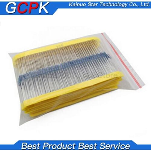 2600pcs 130values 1/6W＝1/8W 0.125W 1% Metal Film Resistors Assorted Pack Kit Set Lot Resistors Assortment Kits Fixed capacitors