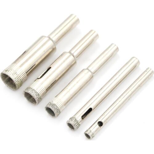 5-12MM Diamond Coated Core Hole Saw Drill Bit Set Tools For Tiles Marble Glass 5/6/8/10/12mm 5pcs