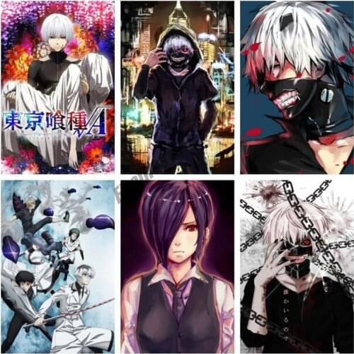 5D Diamond Painting Tokyo Ghoul Anime Manga Mosaic Diamond Embroidery Full Round Picture Cross Stitch Kits Home Decor Gift