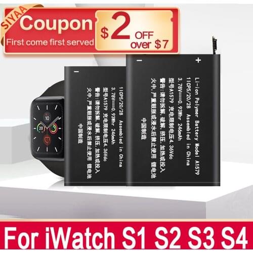 SIYAA A1848 A1850 A1847 A1875 Battery For Apple Watch Series 1 2 3 4 A2059 S1 S2 S3 S4 Bateria 38mm 40mm 42mm 44mm High Quality
