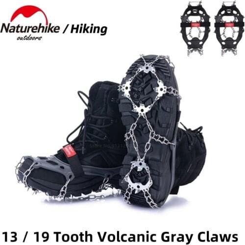 Naturehike NEW 13 /19 Teeth Anti-slip Climbing Crampons Outdoor Winter Ice Claws Snow Gripper Hiking Shoe Boot Grips Chain Spike