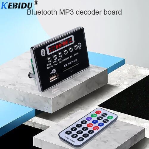 KEBIDU Car USB MP3 Player Integrated Bluetooth Hands-free MP3 Decoder Board Module Remote Control USB FM Aux Radio for Car Kit