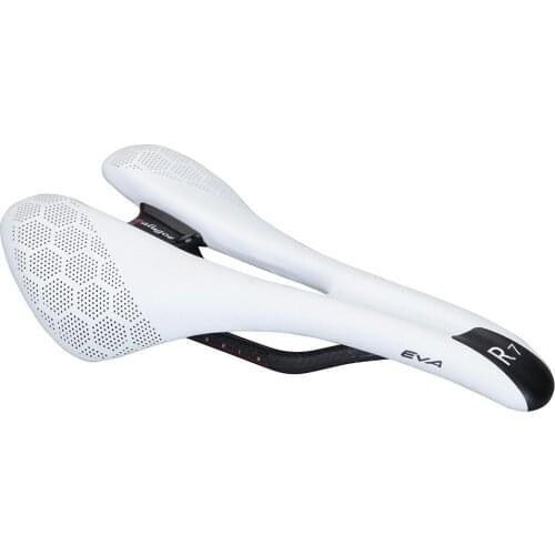 White Saddle Seat Carbon Leather Light Weight MTB Mountain Bike Racing