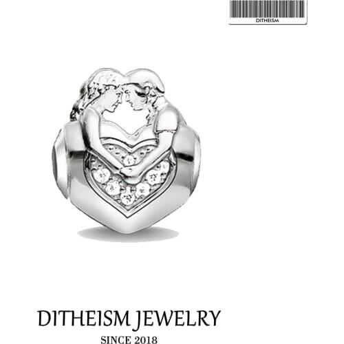 DIY Beads Lover Charm 5mm Hole,2018 New Fashion Silver Jewelry Romantic Gift For Women Girl Fit Bracelets Necklace Choker