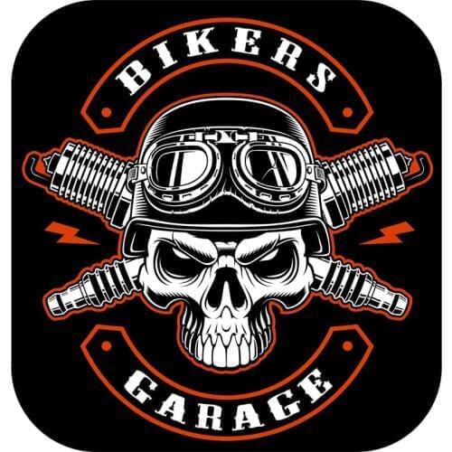 Skull style Flying Half Helmet Skull Spark Plug Curved Beam Dongzi Moto Sticker Decal #732