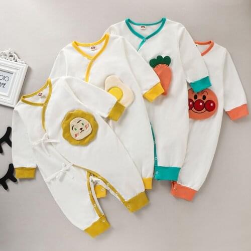 Baby Spring Autumn Rompers Newborn Cotton Lion Carrot Cartoon Long Sleeve Jumpsuit Bodysuit Baby Boy Girls One-piece Clothing