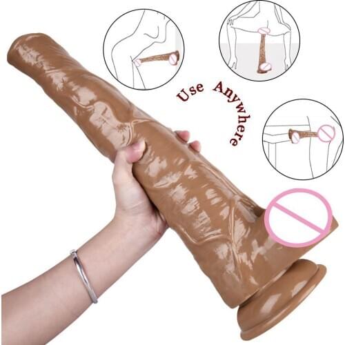 41cm/16 Inch Long Horse Dildo Anal Toy Black Flesh-colored Brown Realistic Penis Cock with Suction Cup Penis Anal Plug Sex Toys