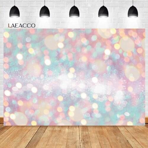 Laeacco Baby Shower Newborn Birthday Backgrounds Colorful Polka Dots Light Bokeh Children Portrait Photography Backdrops Props