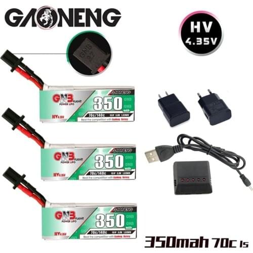 GNB 3.8V 350mAh 70C/140C 4.35V HV Lipo Battery GNB27 Plug for RC Racing Drone DIY Accessories Rechargable Spare Parts + Charger