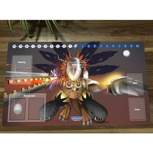 Anime Digimon Playmat MetalGreymon Trading Card Game Mat DTCG CCG Mat Mouse Pad Mousepad Desk Gaming Play Mat Free Bag