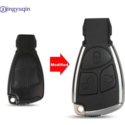 Jingyuqin 5ps 3B Remote Auto Smart Key Case Shell For Mercedes Benz B C E ML S CLK CL GL W211 Chrome Style With Battery Holder