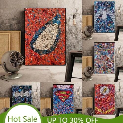 Marvel Superhero Avengers Poster Painting Spider-Man Iron Man Watercolor Wall Art Prints Picture for Living Home Decor Cuadros