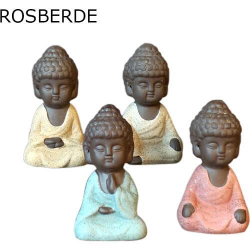 Ceramic mini Buddha statue Monk Figurine Home decor Family garden flowerpot home decoration Small ornaments