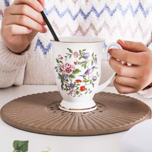 Ceramic Mugs With Handle Black Tea Mug Breakfast Cereal European Coffee Cups Tea Milk Mug Water Cup Unique Gifts Home Decor