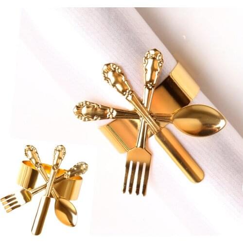 6pcs Western Style Napkin Buckle Napkin Ring For Knife And Fork Spoon Napkin Rings Towel Buckle Dinning Table Decor
