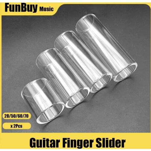 2pcs Transparent Glass Guitar Slide Set Musical Instrument Accessories 28mm/50mm/60mm/70mm Guitar Accessories