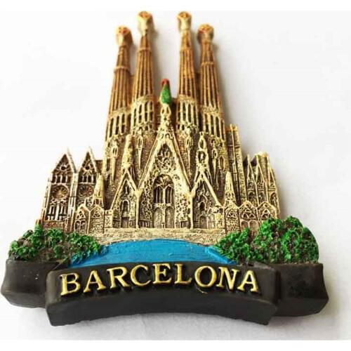 New Sagrada Familia Barcelona Spain Fridge Magnets Resin Handmade 3D Magnetic Refrigerator Sticker Travel Souvenirs