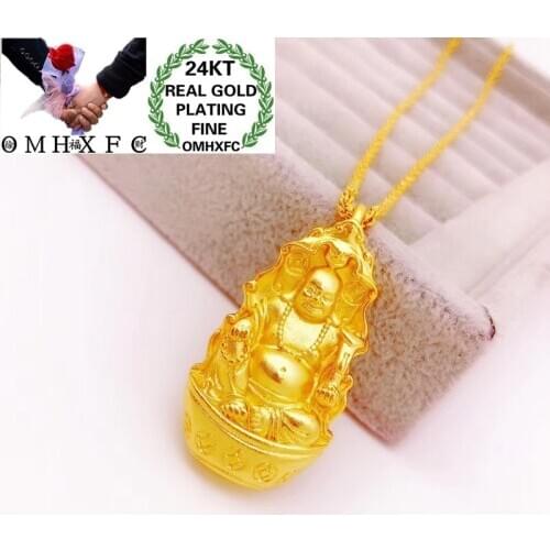 OMHXFC Jewelry Wholesale YM399 European Fashion Fine Woman Man Party Birthday Wedding Gift The Buddha 24KT Gold Pendant Charm