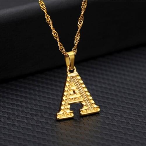 Small Letters Necklaces Women/Girl Gold Color Initial Pendant Thin Chain English Letter Jewelry Alphabet Gift