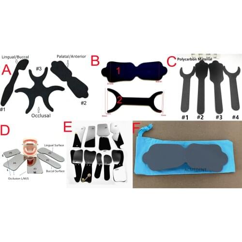 Dental Orthodontic Mirror Silicone Black Photo Contrast Stainless Steel Glass Contrastor Mirrors