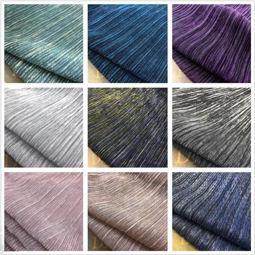 Super beautiful spring and summer electro-optic gradual change star sky color superfine pleated mesh wrinkle fabric fashion