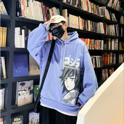 Japanese Hoodie Anime Demon Slayer Tops Pullover Sweatshirt Women Men Tomioka Giyuu Costume Hoodies Harajuku Sudadera Hombre