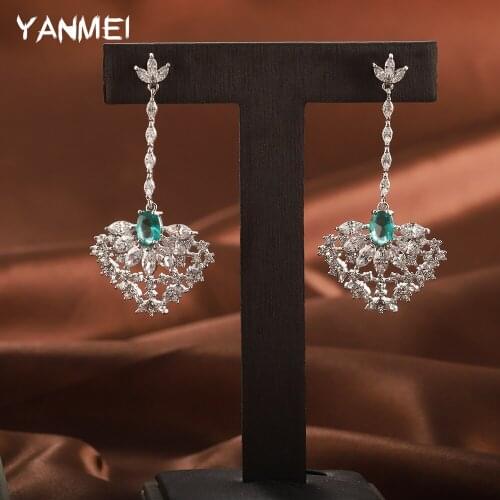 Fan-shaped Long Hanging Earrings Luxury Hollow Flowers Classic Jewelry Ladies Earrings for Women 2021 High-end Design bijoux fem