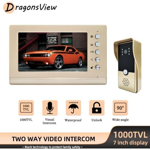 Dragonsview Video Door Intercom Entry System Wired 1200TVL Doorbell Phone Call Panel Camera for Home Villa Two Way Talk System