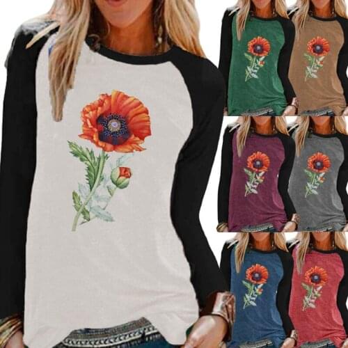 Clothing for Women the New Autumn And Winter Long Sleeve Loose T-shirt Casual Top Fashion Printing Plus Size Graphic Tee XS-5XL