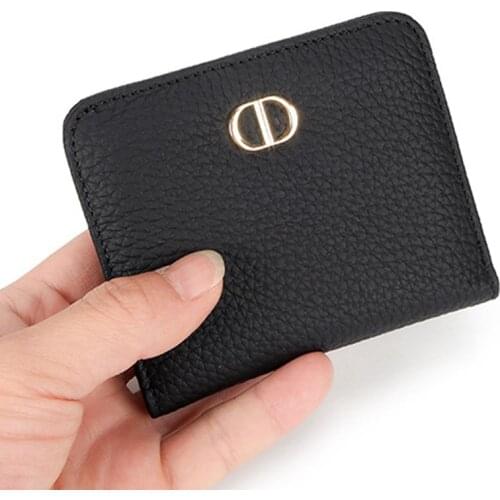 Full Woman Small Purses Ladies Novelty Short First Layer Leather Clutch Money Bags Cute Fashion Compact Folding Designer Wallets