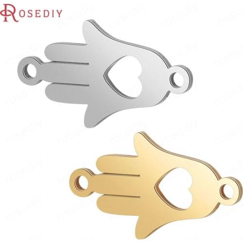 37219)10PCS 10x15.5MM Quality Gold Color Stainless Steel Buddha Palm Hand Charms Pendants Jewelry Making Supplies Accessories