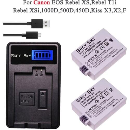 1500MAH LP-E5 LPE5 LP E5 Camera Li-ion Battery for Canon EOS Rebel XS,Rebel T1i,Rebel XSi,1000D,500D,450D,Kiss X3,X2,F