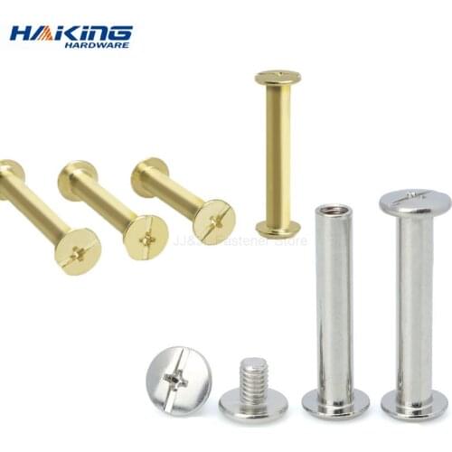2/10pcs M5x5-150mm Golden Silver Leather Bag Belt Photo Scrapbook Album Book Post Binding Screw Chicago Screw Nail Rivet Bolt