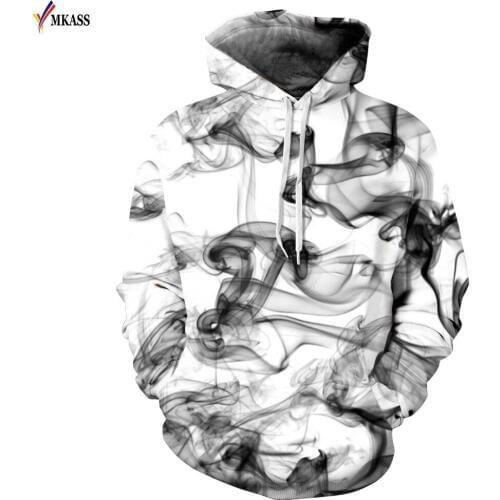 2017 New Series Smoke Sweatshirt Hoodies 3D Print Hip Hop Coats Casual Sweat Shirt Men Women Hooded Tops Plus Size