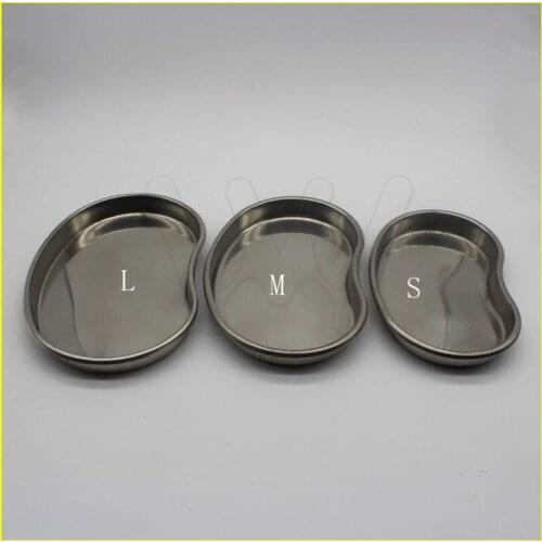3pcs Tray Medical Surgical Dental Instrument Curved Stainless Kidney Bowl Dish
