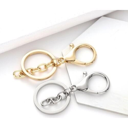 50pcs 3 in 1 Metal Lobster Clasp Key Ring for Handbag Shoulder Bag Purse Toy DIY Sewing